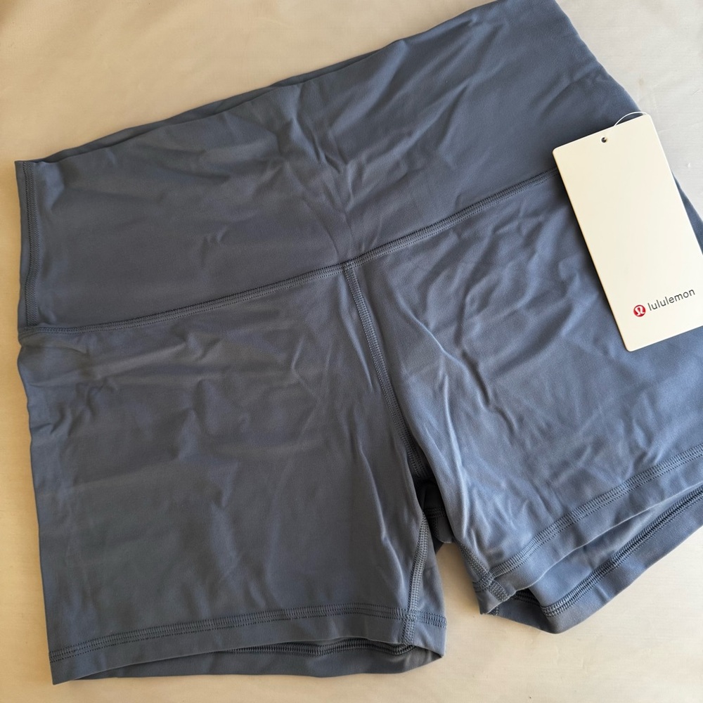 Lululemon Align High-Rise Washed Denim Blue Shorts 4” SZ 12